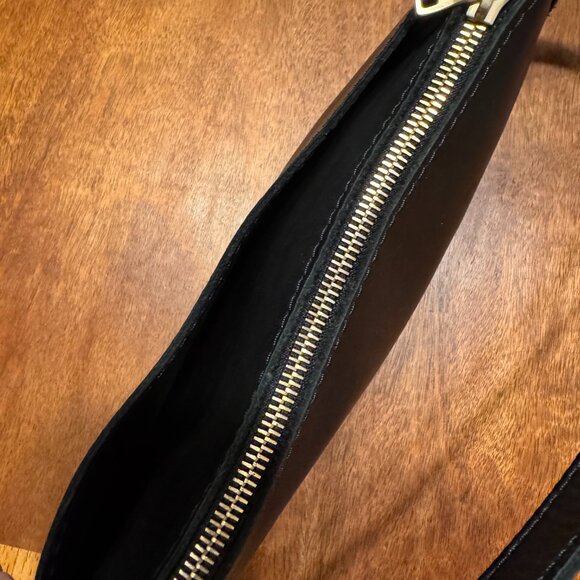 Portland Leather Goods Lucy Shoulder Bag Black 10" width - Picture 3 of 6